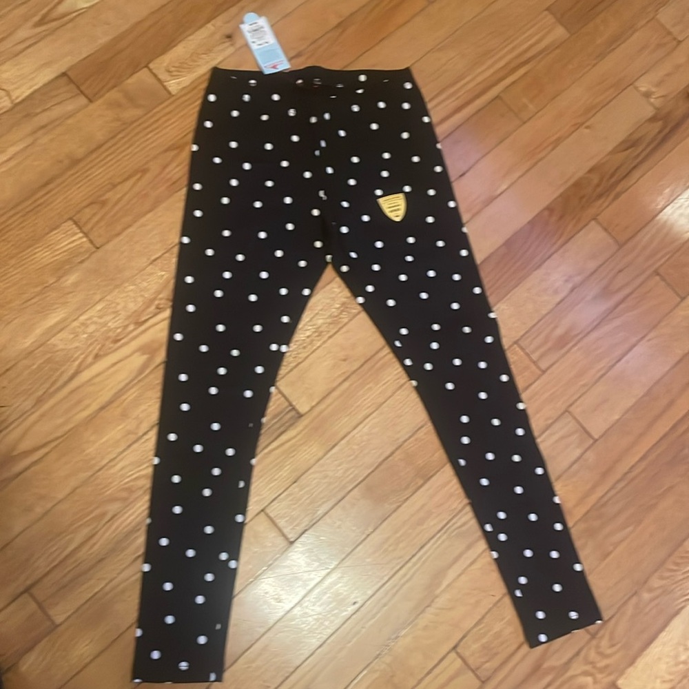Black and white polka dot leggings